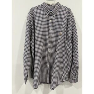 Polo Ralph Lauren Shirt Men 3XLT Tall Long Sleeve Button Shirt navy red Plaid